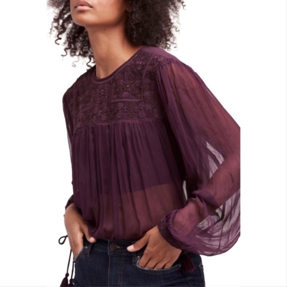 Free People Retro Femme Blouse Sm NWT - Picture 4 of 8